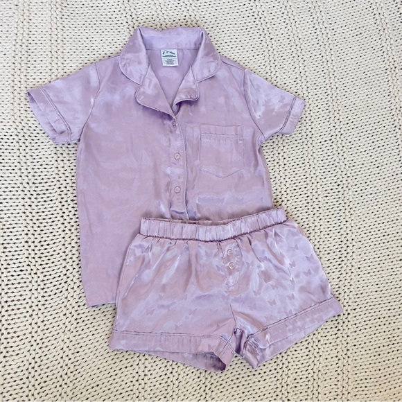 Art Class Girl's Butterfly Lavender Pajama Set Elastic Waistband Size S (6-6X) - Picture 1 of 6